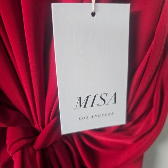 MISA Los Angeles Red Silky Dress | Racerback Event-Ready Style Size XS NWT - Picture 3 of 7